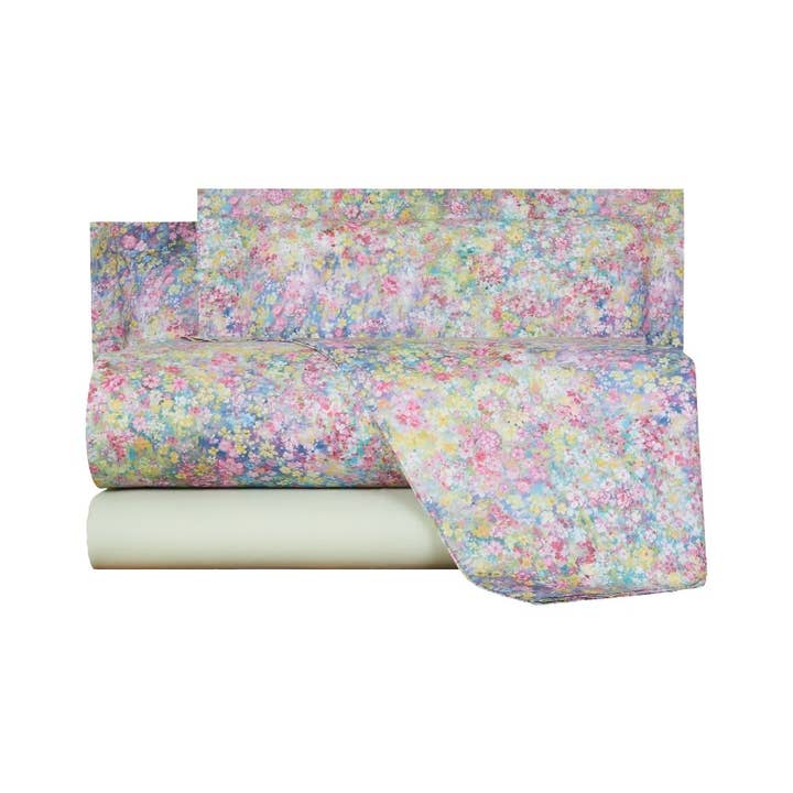 Completo Lenzuola in Percalle Magic Mirabello Floreale per la vendita all'ingrosso da parte di caleffi spa