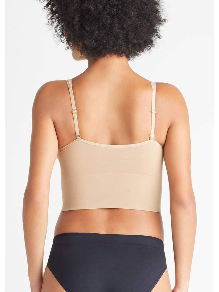 Almond Claudia Longline Bra Top w/ Removable Pads for wholesale on Faire