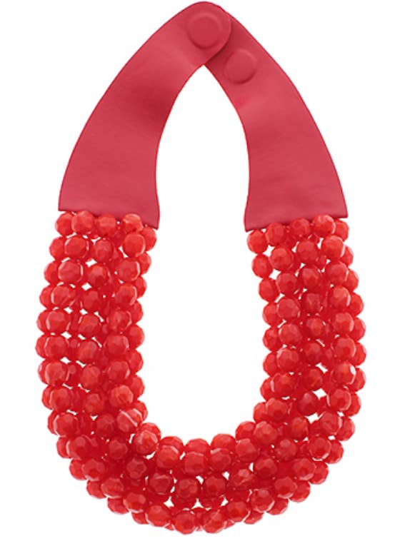 Red Statement Necklace (Gameday Accessory) for wholesale by Grace Ann Designs
