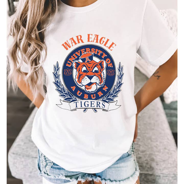 Throwback Auburn Tee for wholesale by Pocketful of Prints