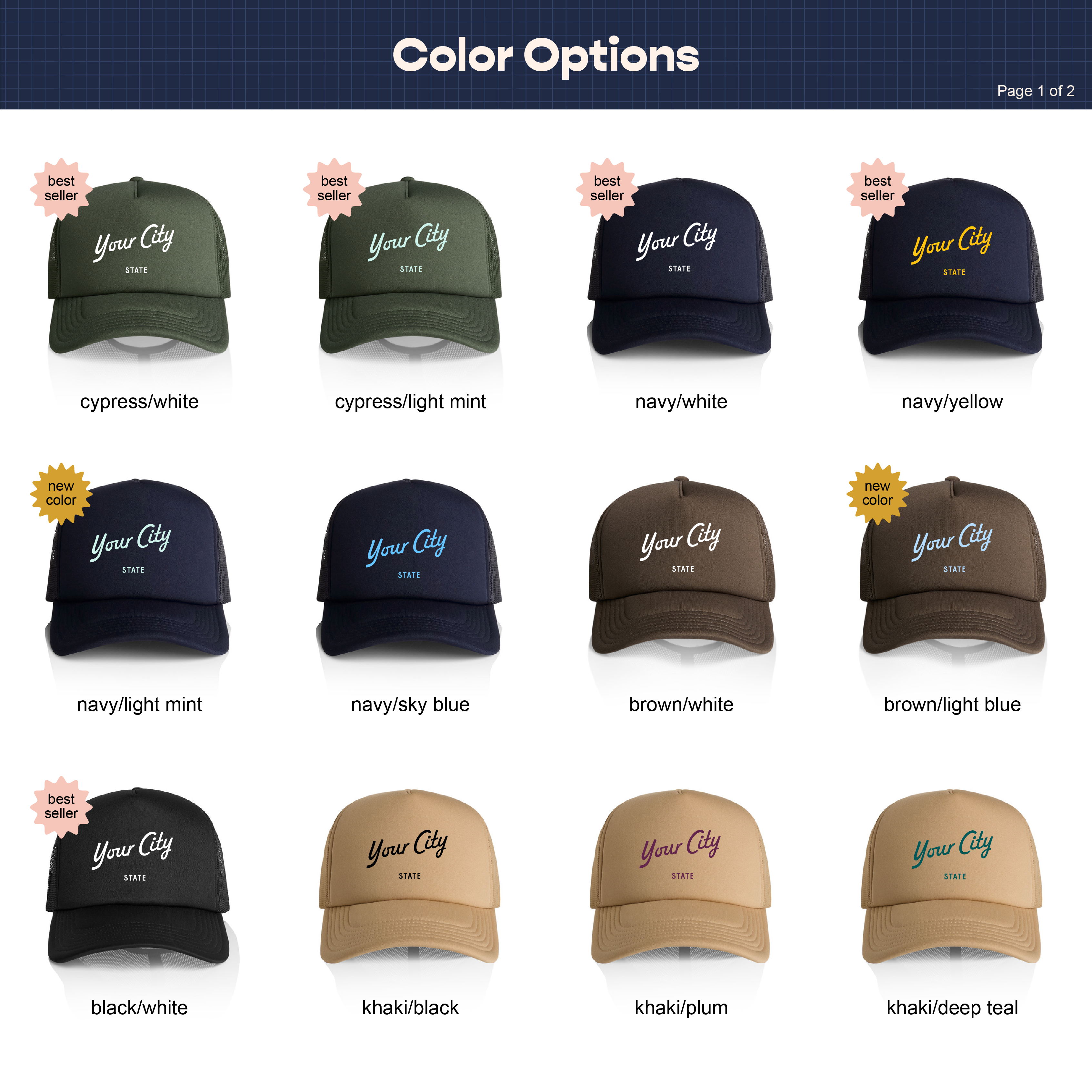 Endless August Supply Co. - Wholesale Trucker Hat - Unisex - Custom Script City Trucker Hat | Name Drop Hat | Local Hat3