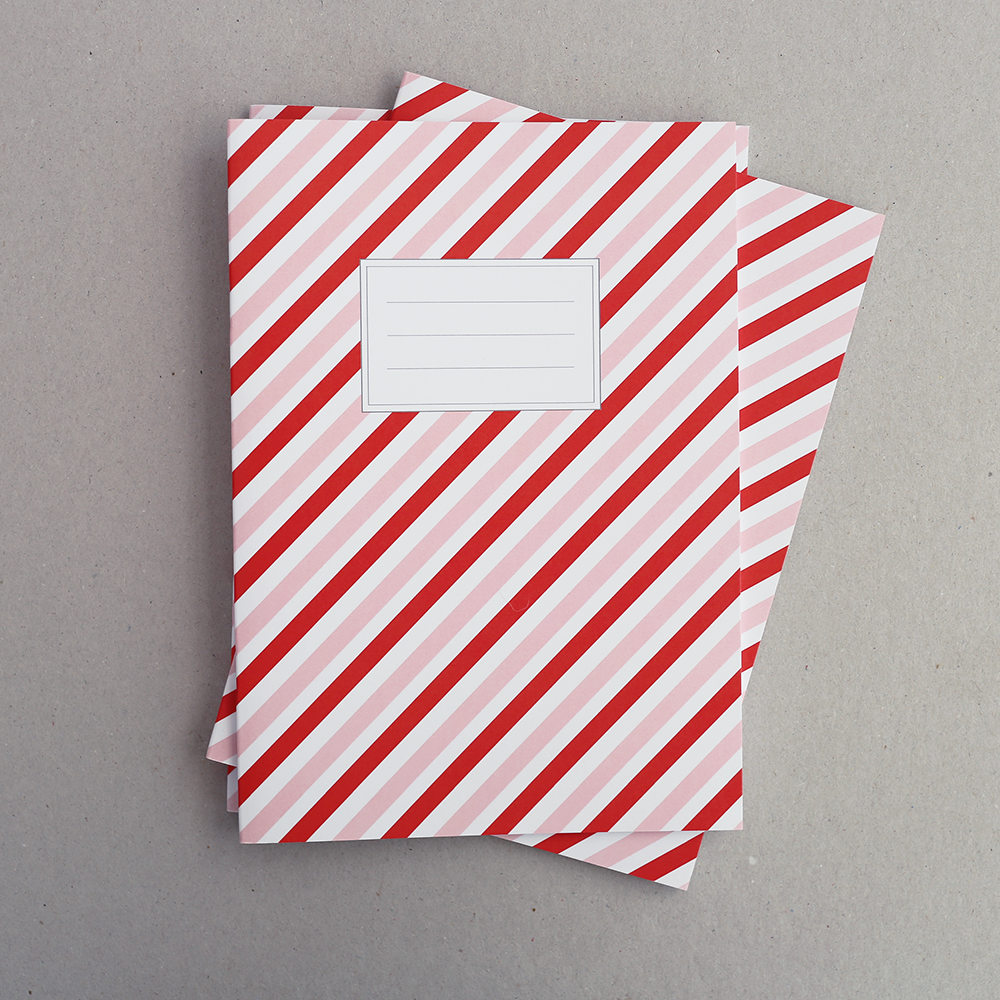 Meissa print – wholesale Notebook – Sketchbook | Stripes red pink1