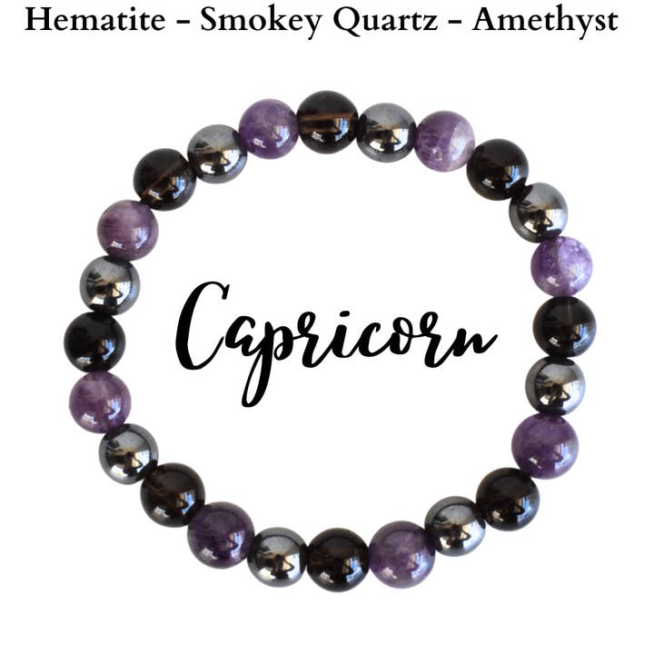 Soothing Crystals - Wholesale Beaded Bracelet - Zodiac Bracelet | Capricorn | Healing Gemstone Bracelets0