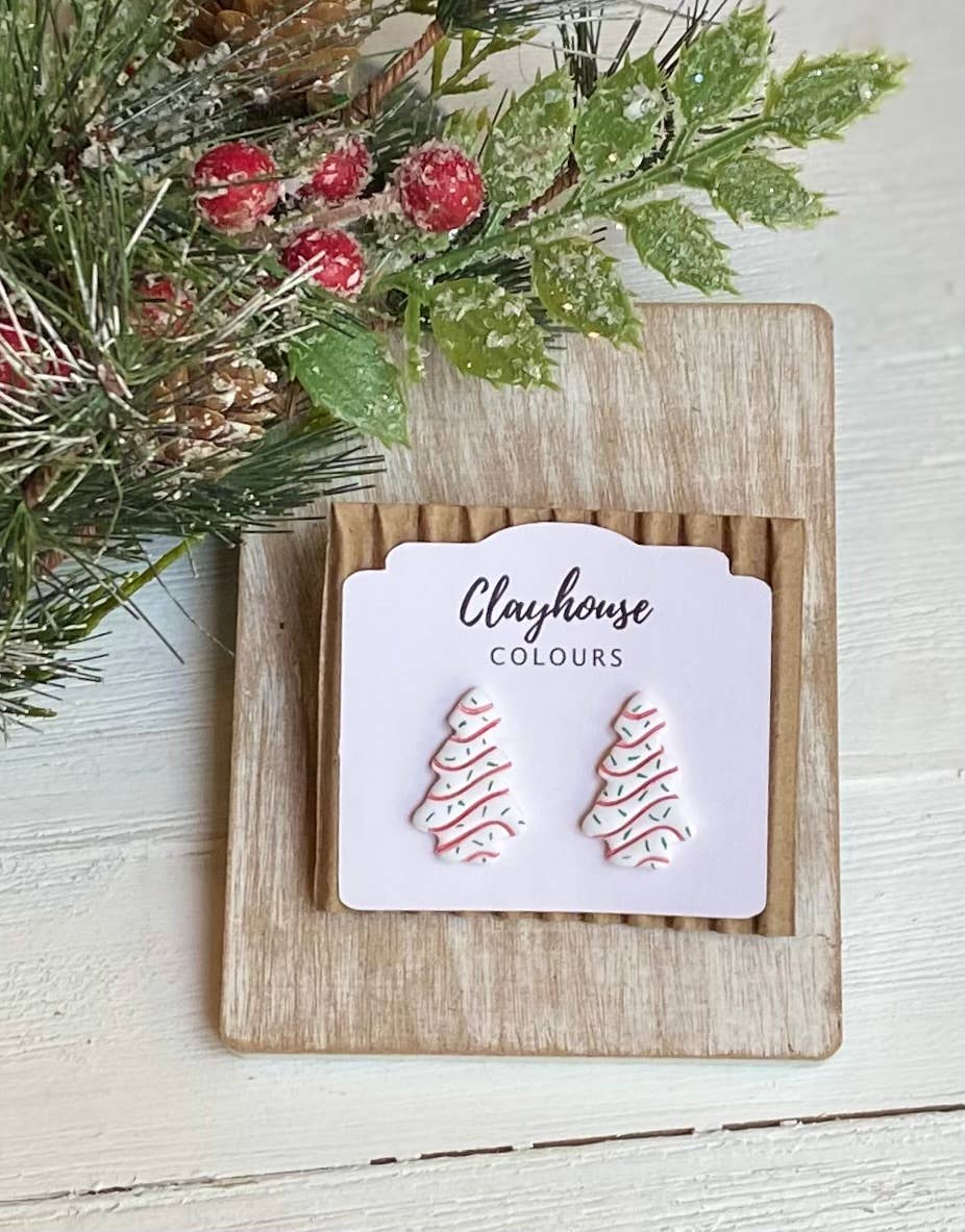 Clayhouse Colours – Großhandel Ohrstecker – Ohrstecker mit Weihnachtsbaumkuchen0