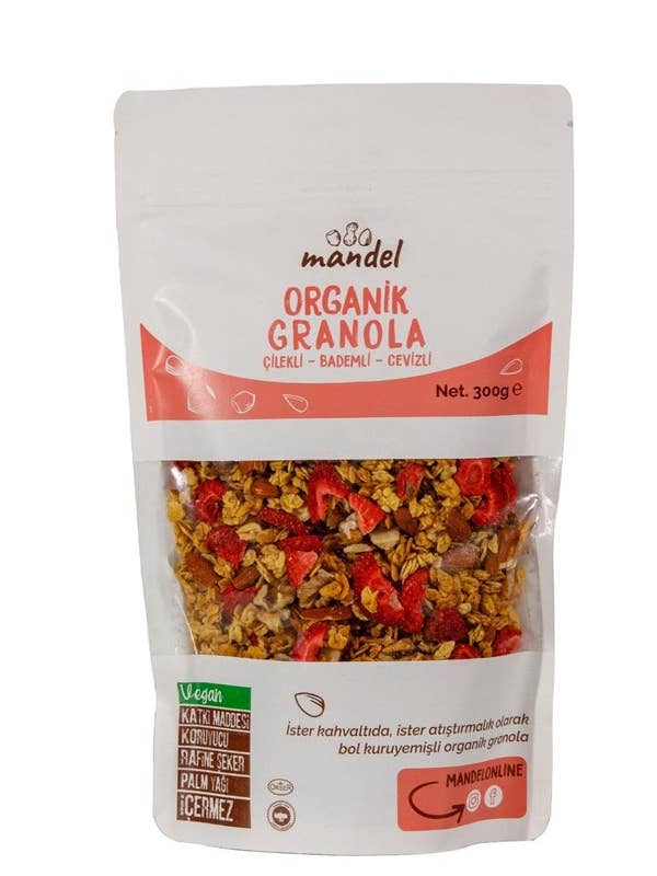 Mandel Organic Strawberry Almond Walnut Granola 300G for wholesale by Mandel