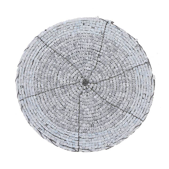 Beaded Round Coaster White for wholesale by IH Casa Decor