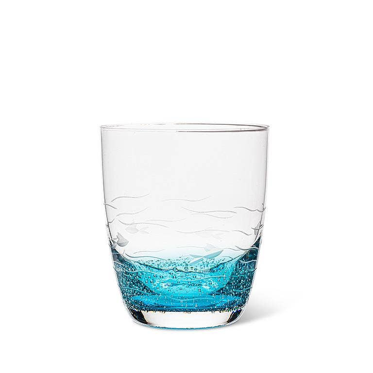 Abbott - Vente Verres à vin - Poisson Bleu/Transparent Verre Taillé5