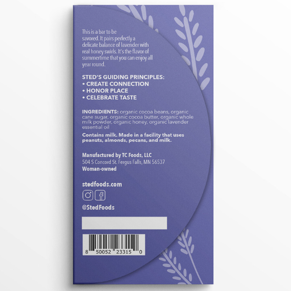 Sted Foods - Wholesale Chocolate bar - Mini Honey Lavender4