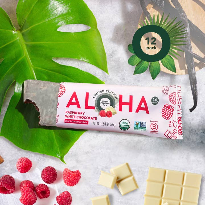 Aloha - Wholesale Snack Bar - Raspberry White Chocolate Protein Bar1