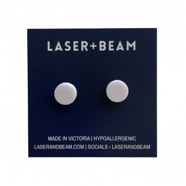 laserandbeam - Wholesale Stud/post earrings - Large Studs - White