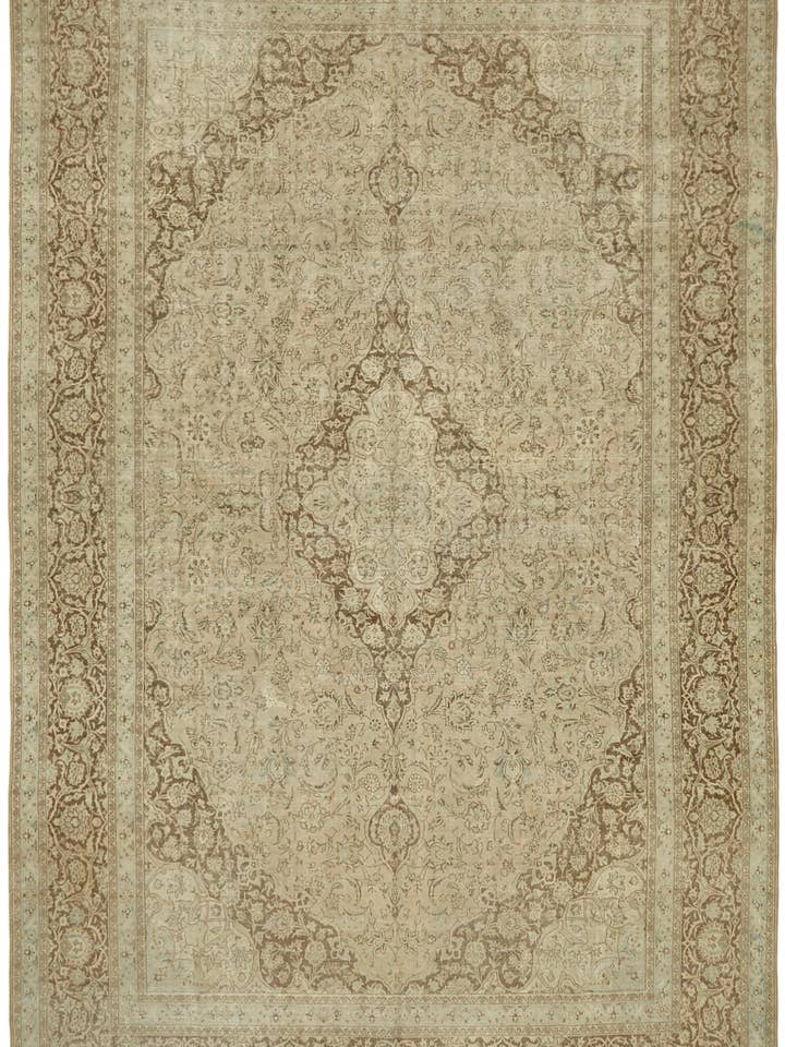 11x18 Beige Handgemaakt Groot Vloerkleed - 43351 voor wholesale door RUG N CARPET