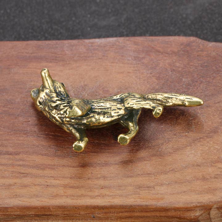 Gemcohub - Wholesale Decorative Figurine - Brass Cute Fox Animal Pet Ornaments3