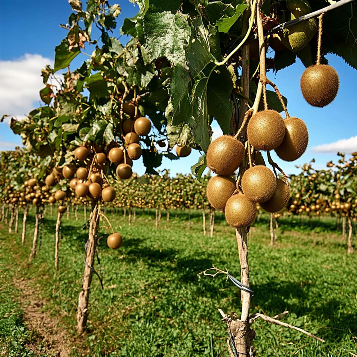 Oasis of Life - Wholesale Echte plant - Kiwi plant – 3 planten – Actinidia deliciosa 'Jenny' – Hoogte 20–40cm – Ø9cm – Zelfbestuivende kiwi-plant – Winterhard & productief – Met geurige bloemen & zoete vruchten1