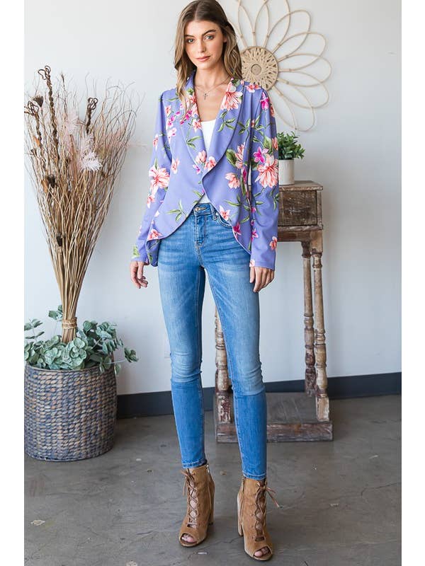 LAVENDER SJ1206-24 FLORAL OPEN BLAZERS for wholesale on Faire4