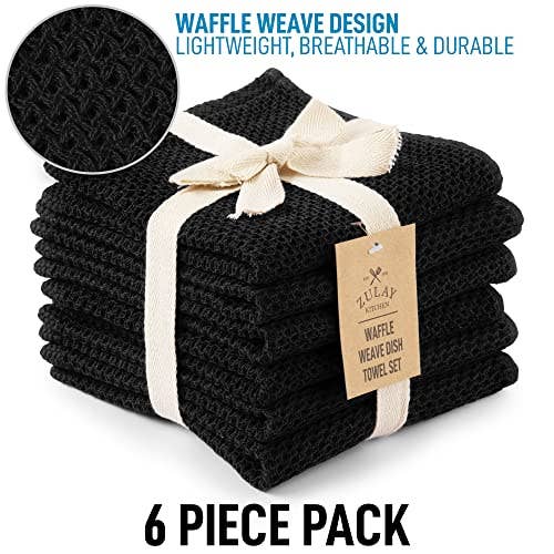 Zulay Kitchen - Wholesale Dishcloth - Waffle Weave Dish Towels – 12"x12" 6-Pack32