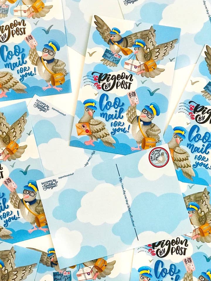 Pigeon Post So Coo ! Carte postale pour la vente par Artful Geet Creations
