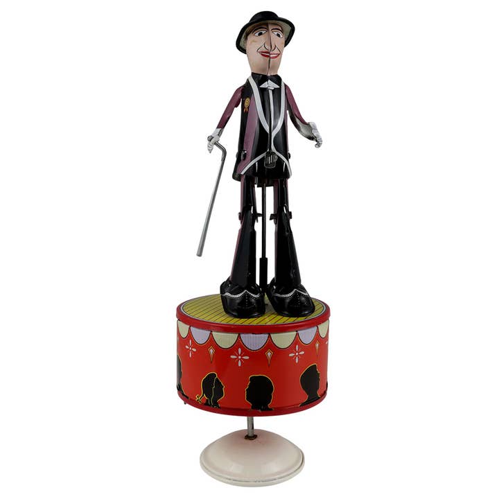 Tribal Trade GmbH – Brinquedo clássico - Crianças por atacado – Torneira de brinquedo de lata chapa de metal preto roxo sapateiro dançarino1