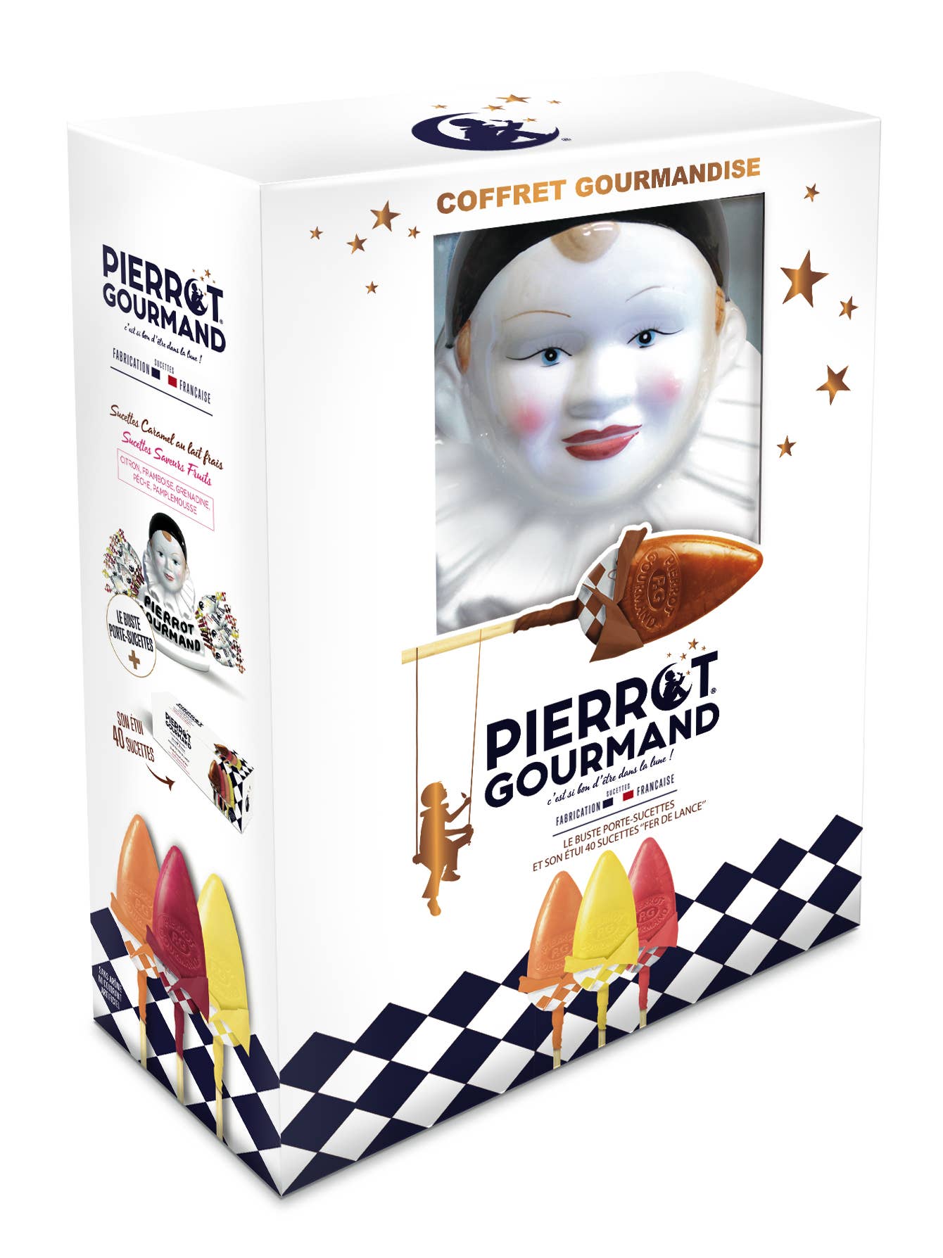 Pierrot Gourmand - Wholesale Lollipop - Gourmet box - ceramic bust and case of 40 lollipops1