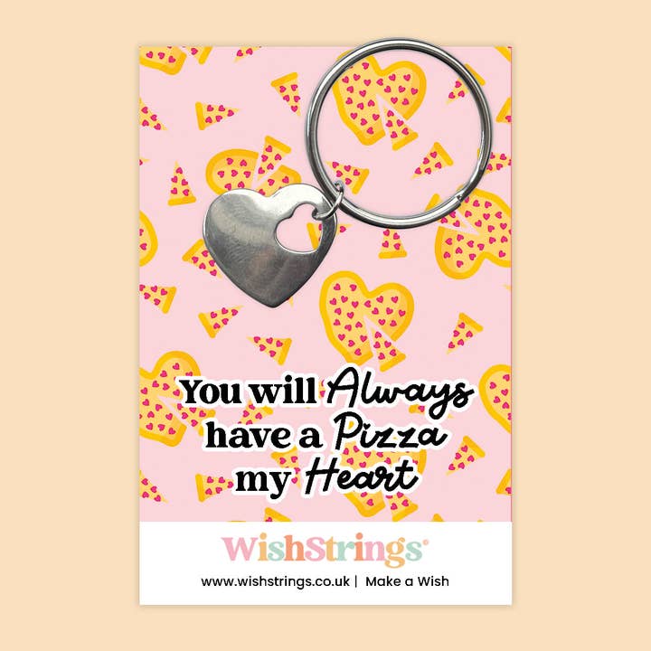 Pizza My Heart - Heart Keyring - J320 for wholesale by WishStrings