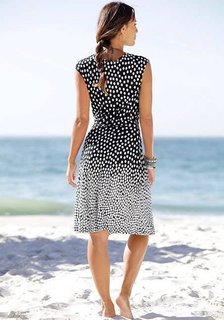 Lascana - Wholesale Dress - Women's - LASCANA Women's Polka Dot V-Neck Dress5