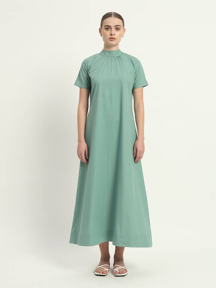 The Hermon Mint Cotton Dress for wholesale by Thevasa