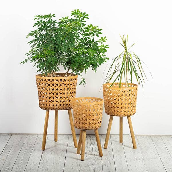 Forpost Trade Inc - Wholesale Plant Pot - Natural Bamboo Planters, Set of 3