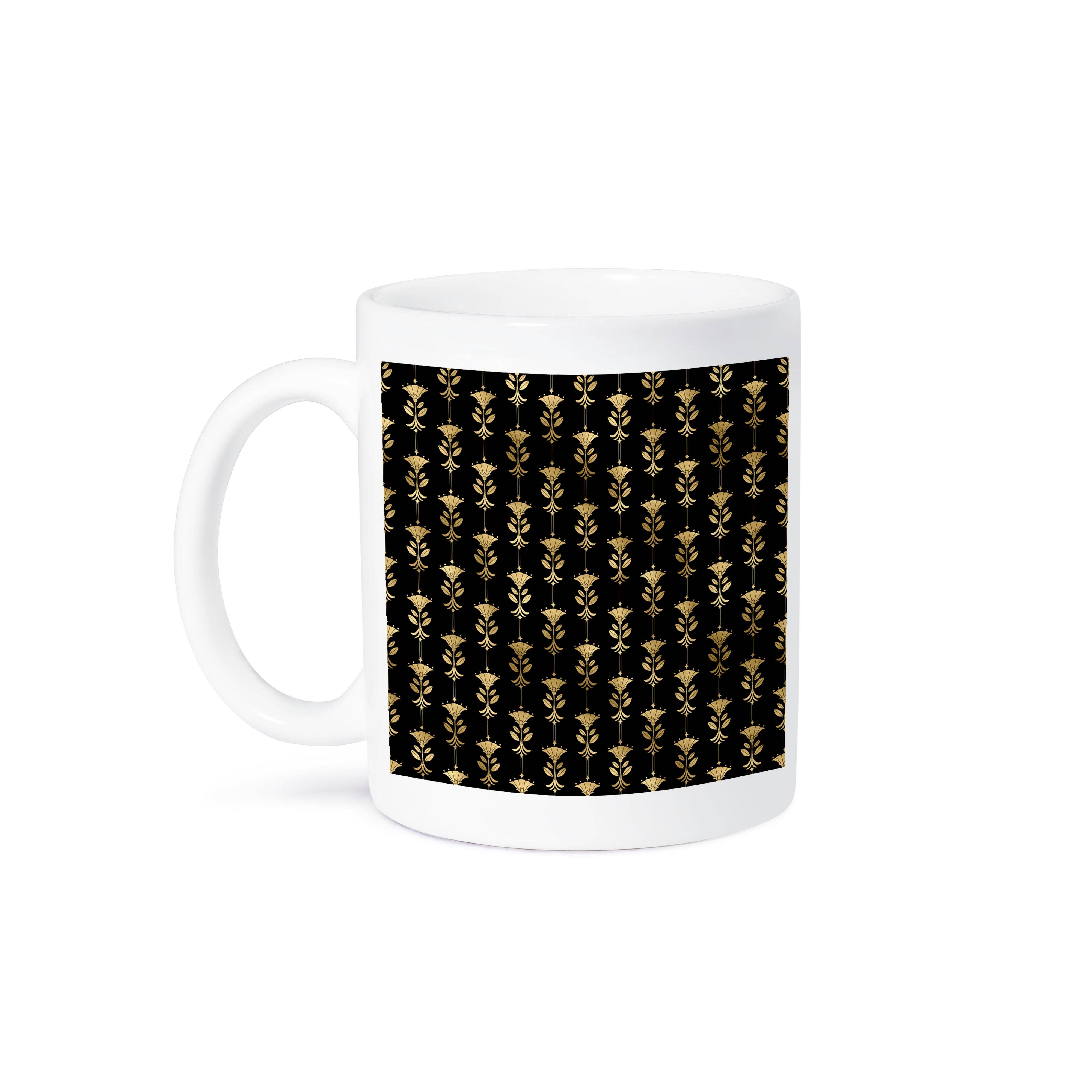 3dRose - Wholesale Coffee Mug - 3dRose, Art Deco Image Of Gold and Black Tulip Pattern, Mug8