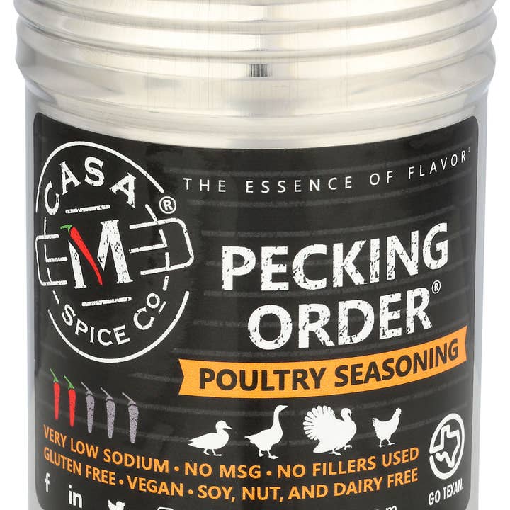 Pecking Order Poultry Seasoning - Stainless Steel Shaker for wholesale by Casa M Spice Co LLC