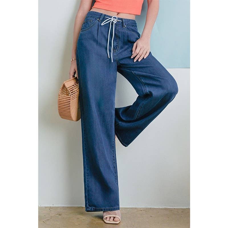 Paperdoll - Vendita all'ingrosso Jeans - Donna - JEANS LARGHI CON DRAPPEGGIO IN LYOCELL 5