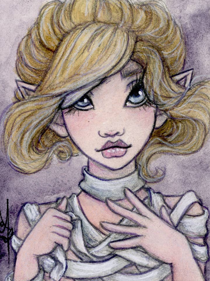 Petit tableau d'art ACEO « Satyanna » | Faerie Fairy | Fantasy pour la vente par Faeries of Glittering Glen