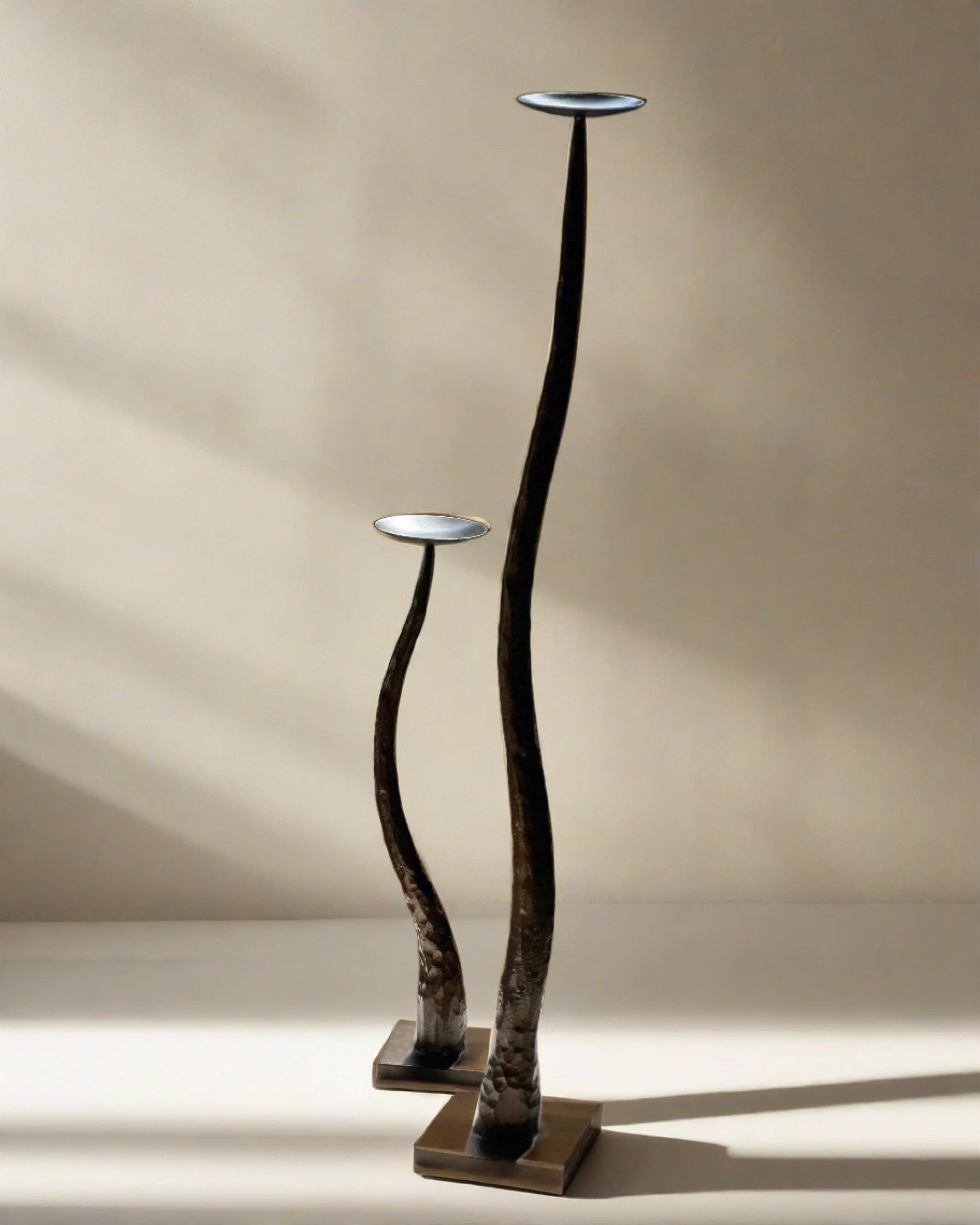 Belaré Home - Wholesale Candle Holder - Serpe Hand-Forged Iron Candle Holders - Matte Black Collection2