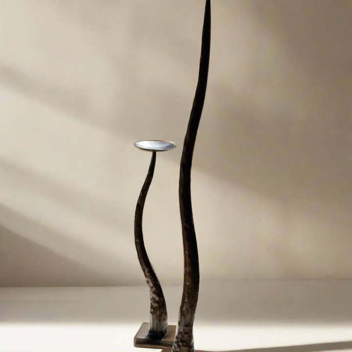 Belaré Home - Wholesale Candle Holder - Serpe Hand-Forged Iron Candle Holders - Matte Black Collection2