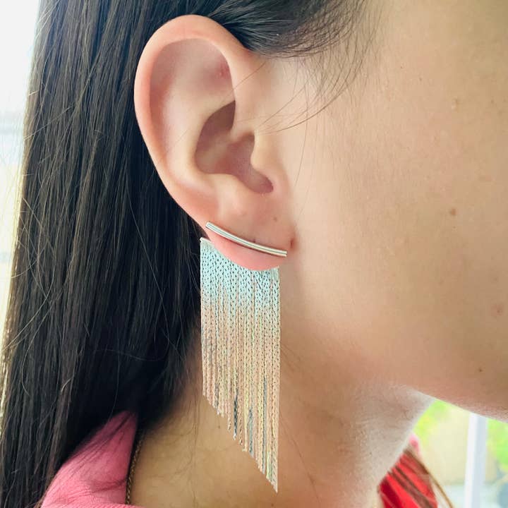 Housegoldjewelry – wholesale Tofsörhängen – Silver Tassel Örhängen, Vattenfall Örhängen, Fringe Örhängen,
