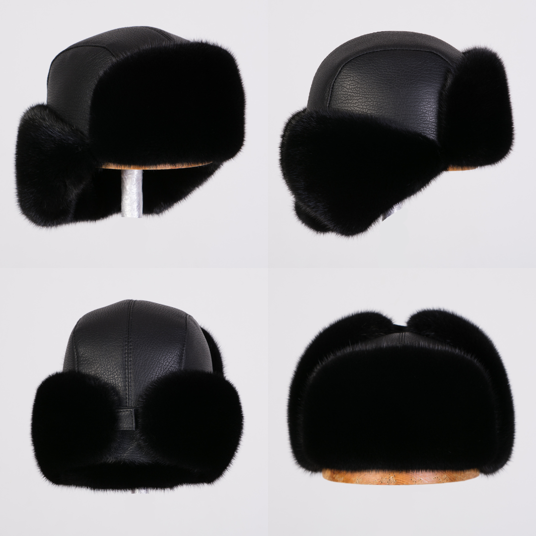 FurStyleUa - Wholesale Trapper/Bomber Hat - Men's - Men Fur Hat Russian Fur Hat Mink Fur Earflap Hat Ushanka Hat6