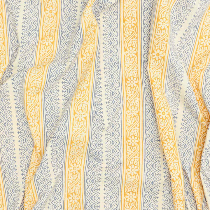 Anchal - Wholesale Shower Curtain - Floral Stripe Block Print Shower Curtain4