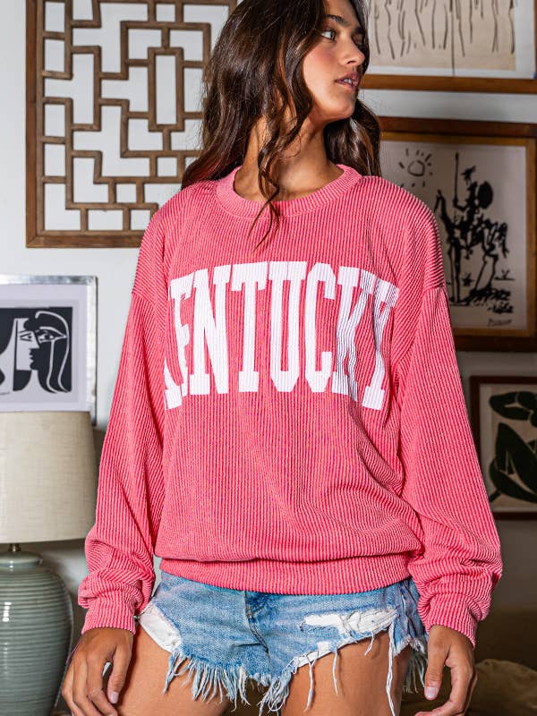 KELLY GREEN T1770M 'KENTUCKY' Comfy Oversize Graphic Sweatshirt, Gameday for wholesale on Faire20