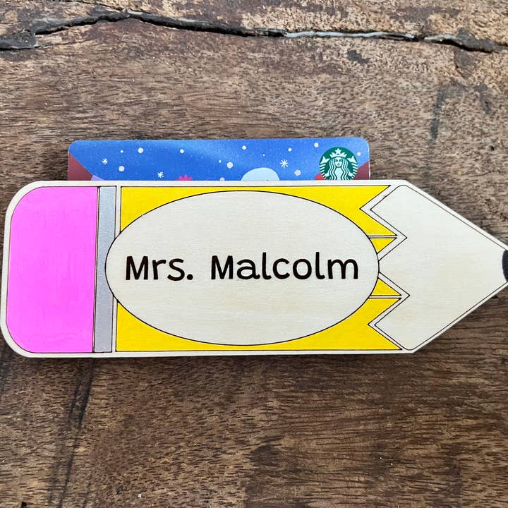 Porta-cartões de presente para lápis de professor personalizado por atacado de Jolly Good Designs