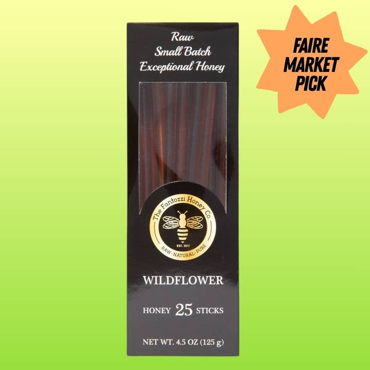 Paus de Mel de Flores Silvestres – Embalagem de Mel Cru Natural, 25 un. por atacado de Fantozzi Honey Company