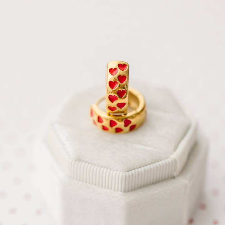 Huggies Cœur Rouge Épais pour la vente par Pierced Co