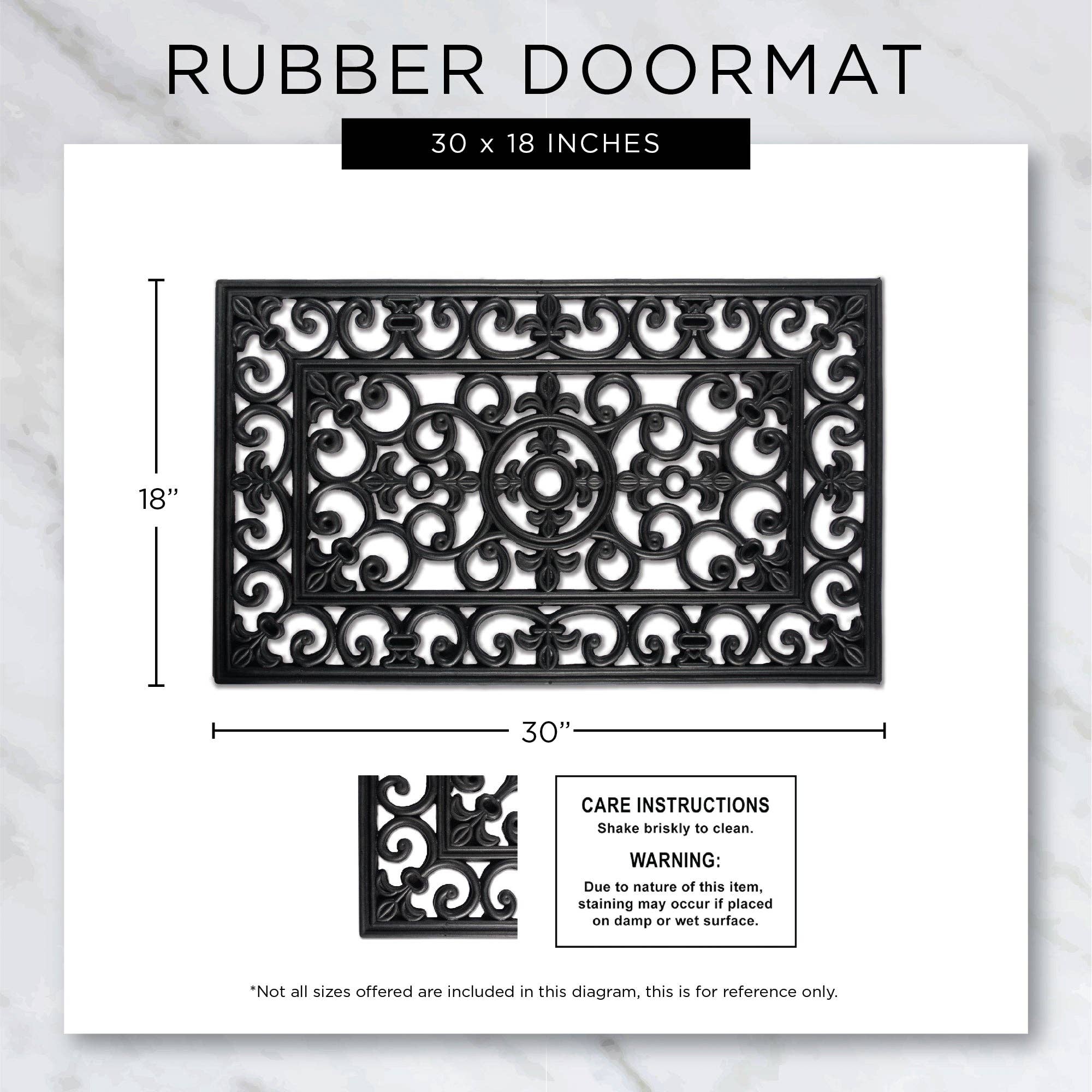 Welcome Home Unbeatable Deals - Wholesale Door Mat - Sun Scroll Rubber Doormat2
