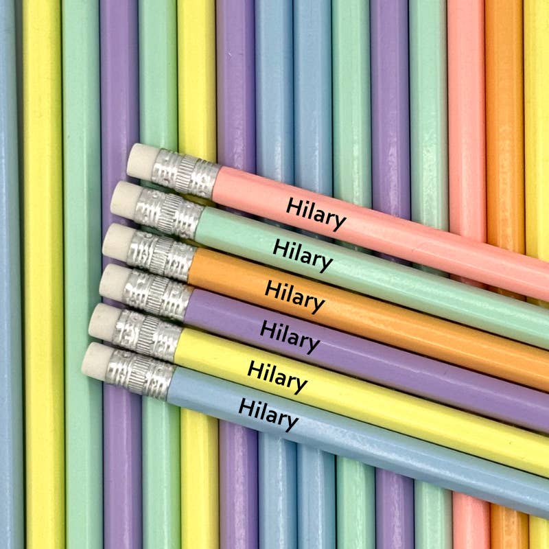 Kahn Creations -  Sensory Friendly and Custom Products - Wholesale Pencil - All Pastel Multi Pack Personalized Pencils (Case of 100)0