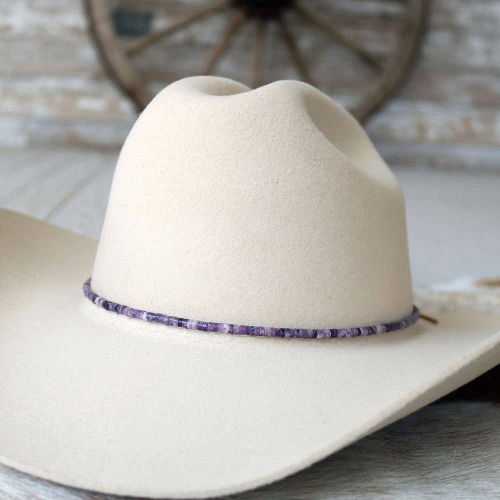 Willow Lane Hat Co. - Vente Accessoire pour chapeau – femme - Bandeau de chapeau en pierre lilas violette2