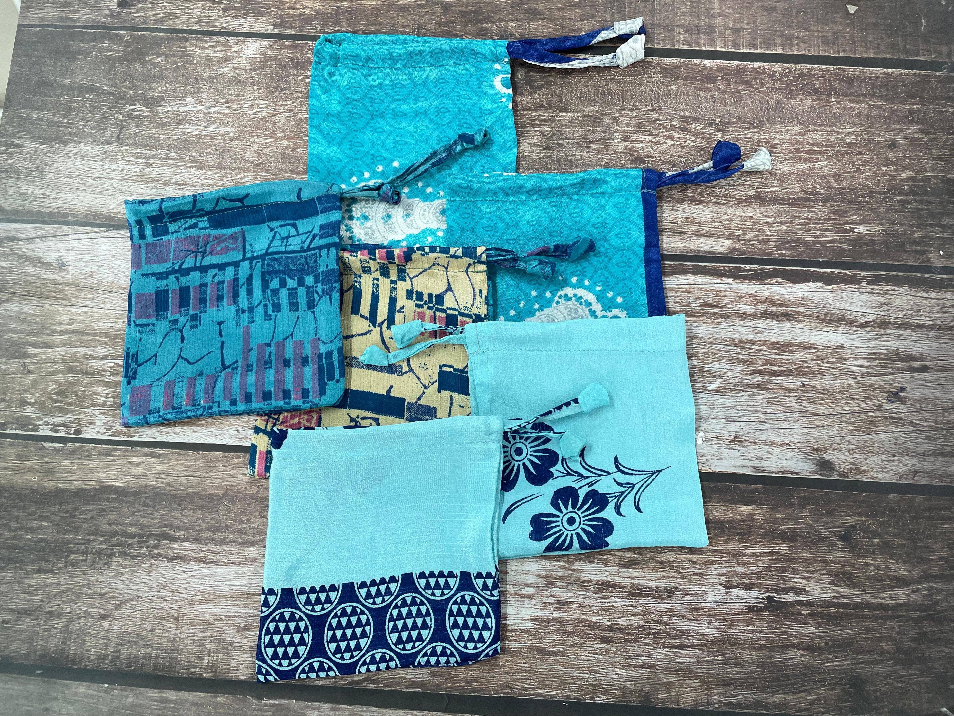 House of Kraft Jewelry & Accessories - Wholesale Gift Bag Set/Pack - Gift Pouches | Upcycled Silk Pouch | Pack Silk Gift Pouch47