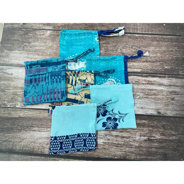 House of Kraft Jewelry & Accessories - Wholesale Gift Bag Set/Pack - Gift Pouches | Upcycled Silk Pouch | Pack Silk Gift Pouch47