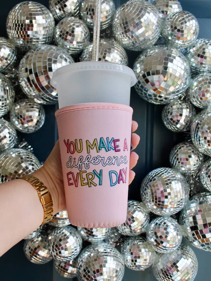 Make A Difference Coffee Sleeve for wholesale by Jelly Melly