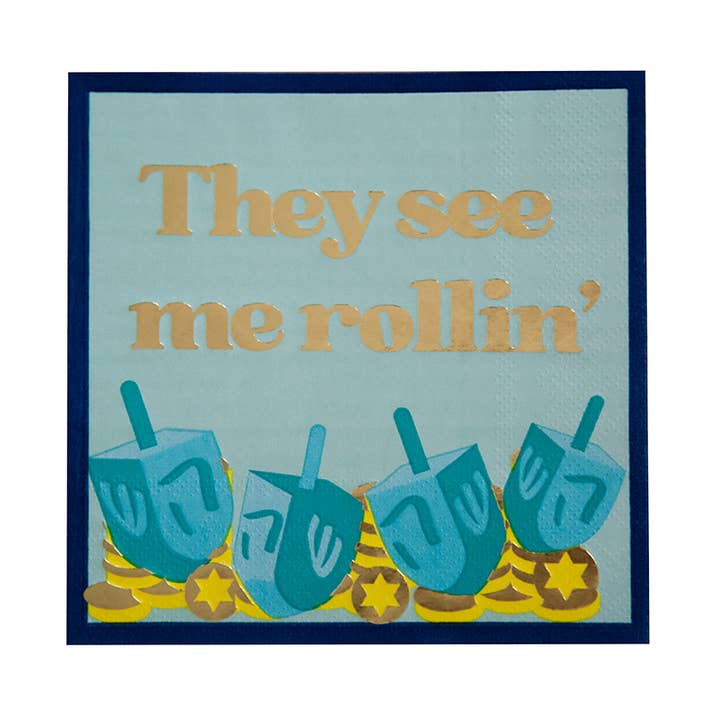 Jollity & Co. + Daydream Society - Wholesale Disposable Napkin - "They See Me Rollin'" Cocktail Napkins - 20 Pk.0