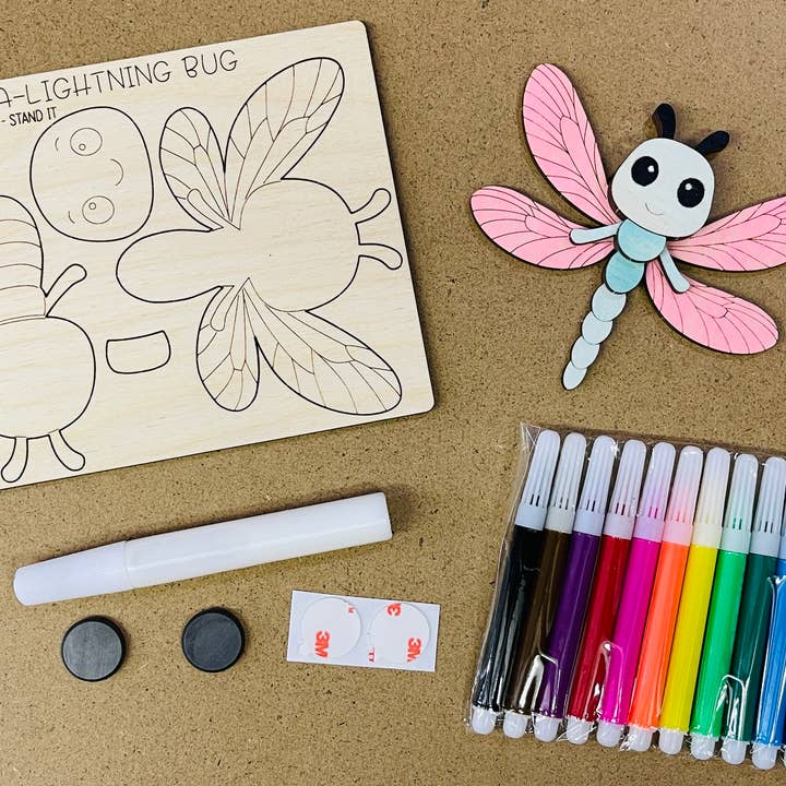 Pheasant & Needham Home Decor & Crafts - Wholesale DIY Craft Kit - DIY Dragonfly Magnet Kit CRAFT KIT BUGS6