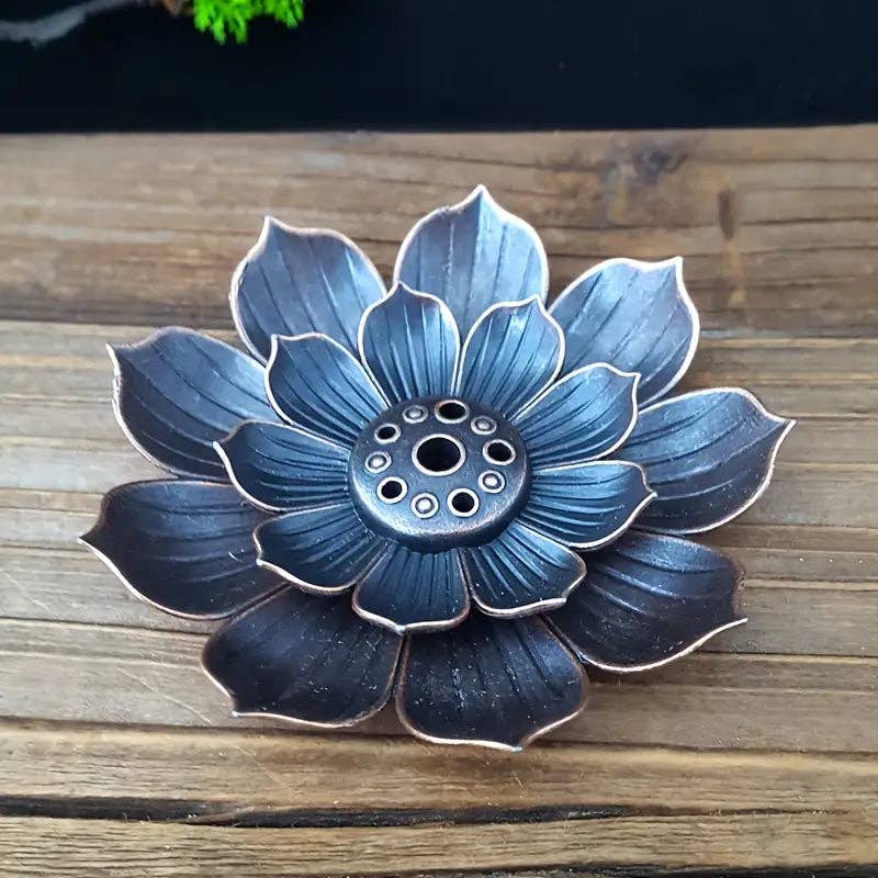 Huis Van Merken - Wholesale Incense Holder - 2-Tier Lotus Flower Mini Stand – Meditation, Yoga & Spa Decor Gift1