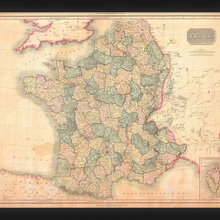 France Map 18'' x 20'' Framed Wall Art for wholesale by PTM Images