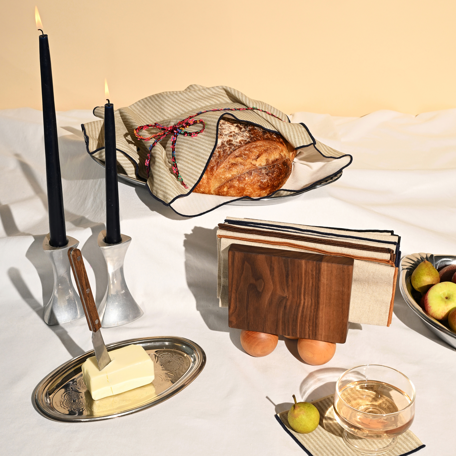 ATELIER SAUCIER - Wholesale Food Storage Wrap/Bag - Sandbar Stripe Bread Bag / Challah Cover1